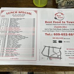 Best Food In Town - Menu