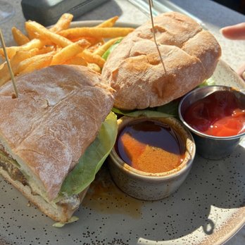 Poseidon On The Beach - Prime rib sandwich and fries - Seafood Near Me - Del Mar, California Poseidon On The Beach - Prime rib sandwich and fries - Seafood Near Me - Del Mar, California