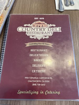 Menu photo 1 The Country Deli Chatsworth, CA