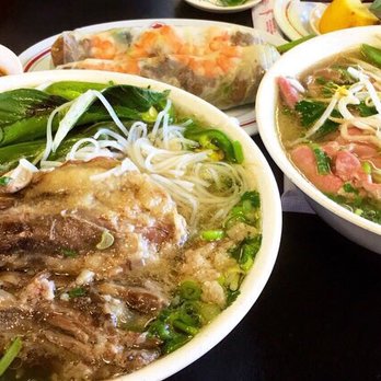 Pho 79 Restaurant - Oxtail pho and beef pho with spring rolls in back - Vietnamese Near Me - Westminster, California Pho 79 Restaurant - Oxtail pho and beef pho with spring rolls in back - Vietnamese Near Me - Westminster, California