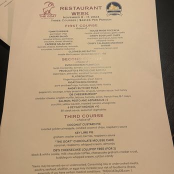 The Goat By David Burke - Jersey shore restaurant week menu - Desserts Near Me - Union Beach, New Jersey