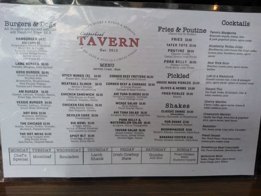 Menu photo 8 Copperhead Tavern Indialantic, FL