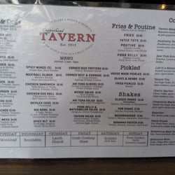 Food menu, 11am-2am.