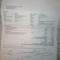 BJ's Wholesale Club - Bill for towing....