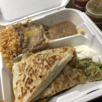 Taco Grill - Carnitas quesadilla with the amazing sides (rice and beans) w/ quac and sour cream. Also came with a side of chips and salsa not pictured. - Mexican Near Me - Westminster, California Taco Grill - Carnitas quesadilla with the amazing sides (rice and beans) w/ quac and sour cream. Also came with a side of chips and salsa not pictured. - Mexican Near Me - Westminster, California