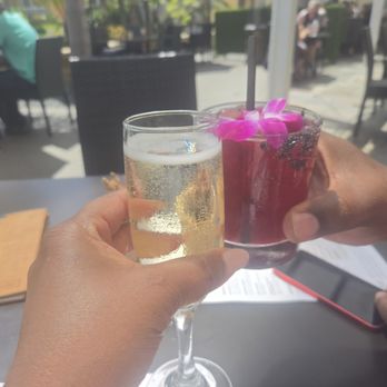 Beachside Restaurant and Bar - Cheers! Champagne and a hibiscus margarita. Delicious. - New American Near Me - Marina del Rey, California Beachside Restaurant and Bar - Cheers! Champagne and a hibiscus margarita. Delicious. - New American Near Me - Marina del Rey, California