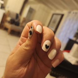 V Nails & Spa - Was supposed to be small dainty hearts among other designs and this is what she came up with.