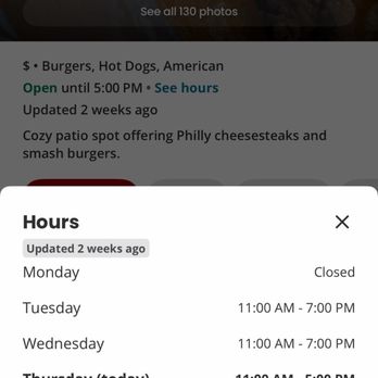 OMG Burgers and More - This is from YELP-- for everyone else this is wrong-- They are open 11-7 every day but Sundays when they are closed. - Burgers Near Me - Long Beach, California