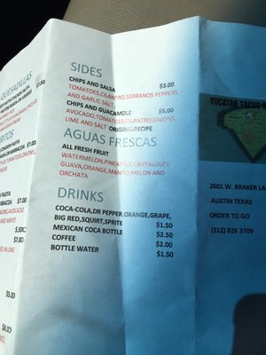 Menu photo 4 Yucatan Tacos And More Austin, TX