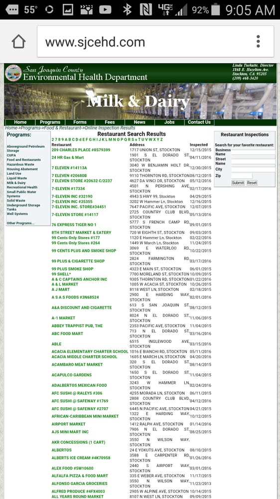 San Joaquin County Environmental Health Dept - social services organization in Stockton, CA