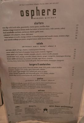 Menu photo 8 Osphere Grill and Bar Orlando, FL Menu photo 8 Osphere Grill and Bar Orlando, FL