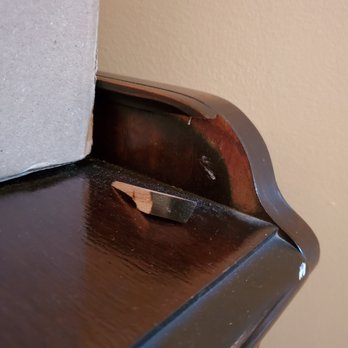MyPorter - Trim broken off antique linen chest - Self Storage Near Me MyPorter - Trim broken off antique linen chest - Self Storage Near Me