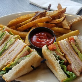 Foxiis Restaurant and Bar - Club sandwich (with one piece missing). Excellent and huge! - New American Near Me - McKinney, Texas Foxiis Restaurant and Bar - Club sandwich (with one piece missing). Excellent and huge! - New American Near Me - McKinney, Texas