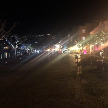 Osteria Nostrana - View from restaurant at night - Pizza Near Me - Ascona, TI