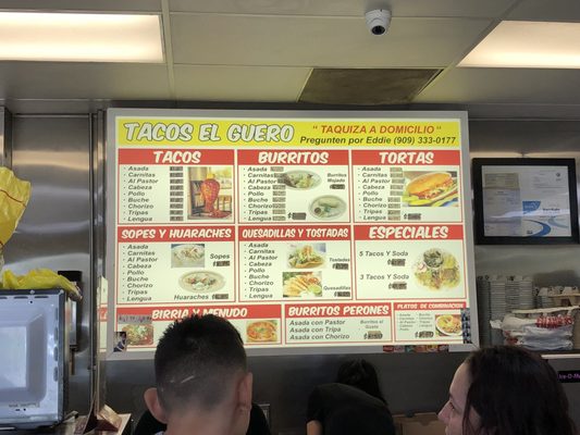 Menu photo 7 Tacos El Guero Fontana, CA
