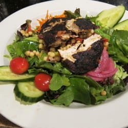 The Rook & Raven Pub - Black beans, sun-dried tomatoes, cucumber, cilantro, tomato, Israeli couscous, pickled onion, lemon vinaigrette