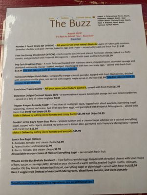 Menu photo 1 The Buzz Monrovia, MD