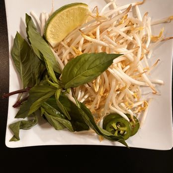 V Cafe - Table salad for the pho - Vietnamese Near Me - Austin, Texas
