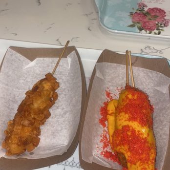 Nola Boba Tea - We got the potato corn dog and cheese corn dog with Cheetos dust on it - Coffee & Tea Near Me - Destrehan Heights, Louisiana Nola Boba Tea - We got the potato corn dog and cheese corn dog with Cheetos dust on it - Coffee & Tea Near Me - Destrehan Heights, Louisiana