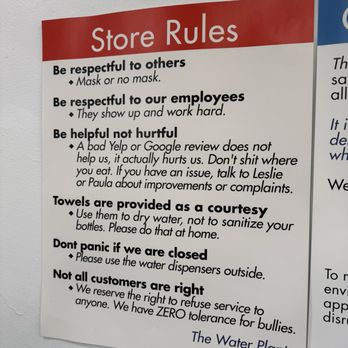 The Water Plant - Store Rules - Water Stores Near Me - Sherman Oaks, California