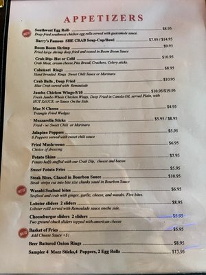 Menu photo 1 Barrys Walnut Island Restaurant Grandy, NC