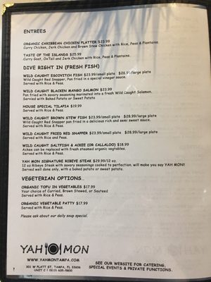 Menu photo 8 Yah Mon Tampa, FL