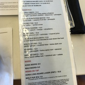 Garden Grille - Menu - New American Near Me - Kapaa, Hawaii