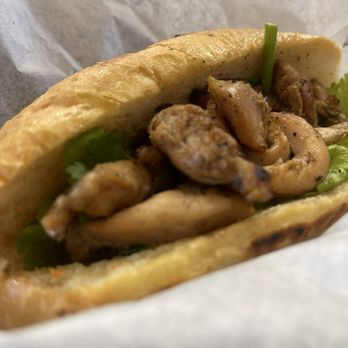 Pho Sure - Chicken Bahn mi - delicious and minus jalapeño and carrots - Vietnamese Near Me - San Antonio, Texas