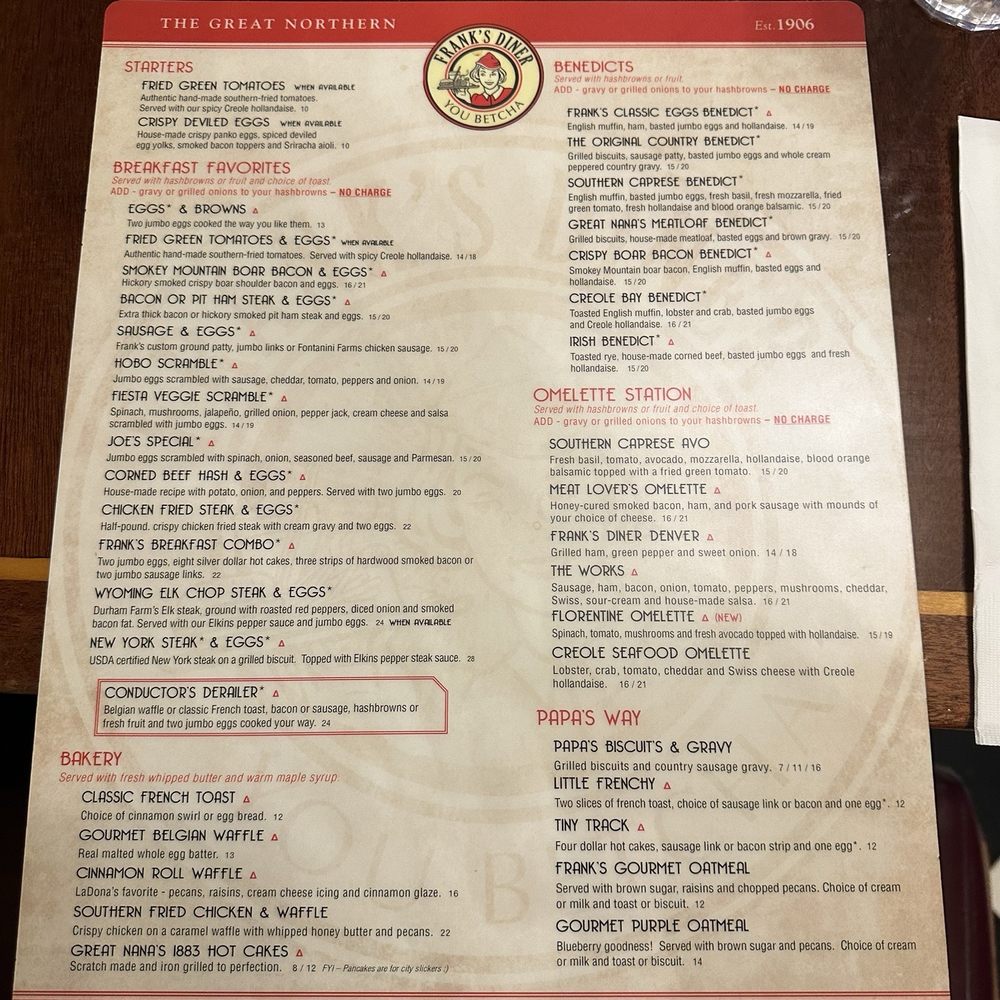 Frank's Diner - Menu - Diners Near Me - Spokane, Washington Frank's Diner - Menu - Diners Near Me - Spokane, Washington