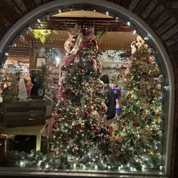 Tree House - Decorated Christmas windows