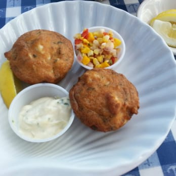 Jake's Seafood Restaurant - The crab muffin appetizer. These were tasty, as was that corn salsa. - Seafood Near Me - Hull, Massachusetts Jake's Seafood Restaurant - The crab muffin appetizer. These were tasty, as was that corn salsa. - Seafood Near Me - Hull, Massachusetts