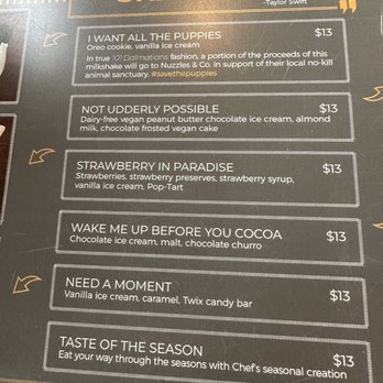 Drafts Burger Bar - Shake menu - American Near Me - Park City, Utah