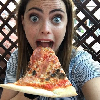 Happy Pizza - Excuse my face after being up for like 24 hours from travel but please look at how giant these slices are! - Pizza Near Me - Venezia, VE