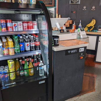 J Café - a refridgerator filled with drinks - Cafes Near Me - Portland, Oregon