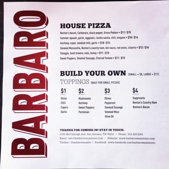 Barbaro - Pizza Menu - Pizza Near Me - San Antonio, Texas Barbaro - Pizza Menu - Pizza Near Me - San Antonio, Texas