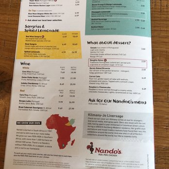 Nando's Peri-Peri - Menu 3 - Portuguese Near Me - Chicago, Illinois Nando's Peri-Peri - Menu 3 - Portuguese Near Me - Chicago, Illinois