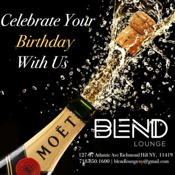 Blend Lounge - a bottle of champagne being poured into the air - Lounges Near Me - Richmond Hill, New York Blend Lounge - a bottle of champagne being poured into the air - Lounges Near Me - Richmond Hill, New York