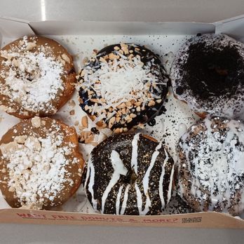 Duck Donuts - Two Pumpkin Coffee Cake, one Coconut Island Bliss, one S'mores, and two different oreo donuts. - Donuts Near Me - Libertyville, Illinois