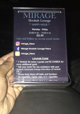 Menu photo 2 Paradise Hookah Lounge Frisco, TX Menu photo 2 Paradise Hookah Lounge Frisco, TX