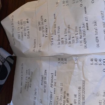Sonic Drive-In - Here's the receipts. - Fast Food Near Me - Fremont, Nebraska Sonic Drive-In - Here's the receipts. - Fast Food Near Me - Fremont, Nebraska