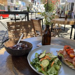 Avocado toast and acai bowl Avocado toast and acai bowl