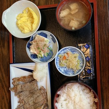 Fukagawa - Japanese breakfast--steak, scrambled egg, no natto. - Japanese Near Me - Gardena, California