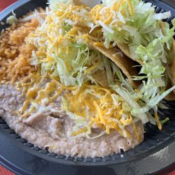 This is the number 1 combo. Two tacos, rice/beans.