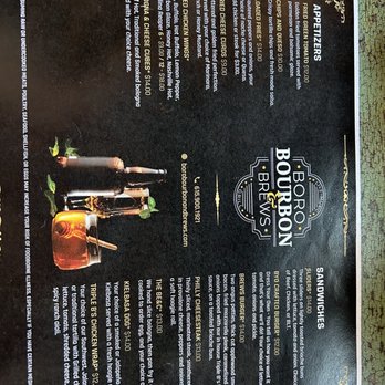 Boro Bourbon & Brews - Food menu - Music Venues Near Me - Murfreesboro, Tennessee