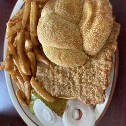 Buttermilk Cafe - Tenderloin sandwich with fries
