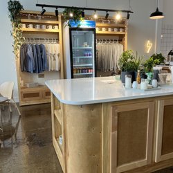 Turbo Coffee Huntsville - Coffee prep area and T-shirts