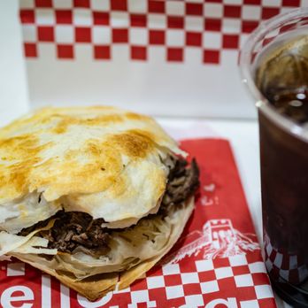 Bingz Crispy Burger - The Signature Beef Burger ($6.99) and Plum Fizz drink ($3.99) - Chinese Near Me - Toronto, Ontario