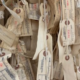 Tags from THE TAG PROJECT-- These tags were worn by Japanese Americans on the way to Internment Camps