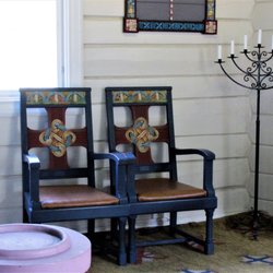 Geiranger Kyrkje - Decorated chairs