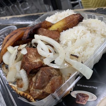 Playa Cafe - Pork with plantains and black beans. - Cuban Near Me - Miami Beach, Florida Playa Cafe - Pork with plantains and black beans. - Cuban Near Me - Miami Beach, Florida